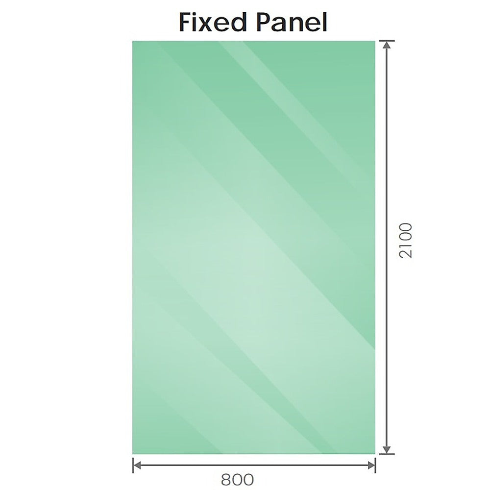 80x210cm Glass Shower Screen with Gold F-Brackets