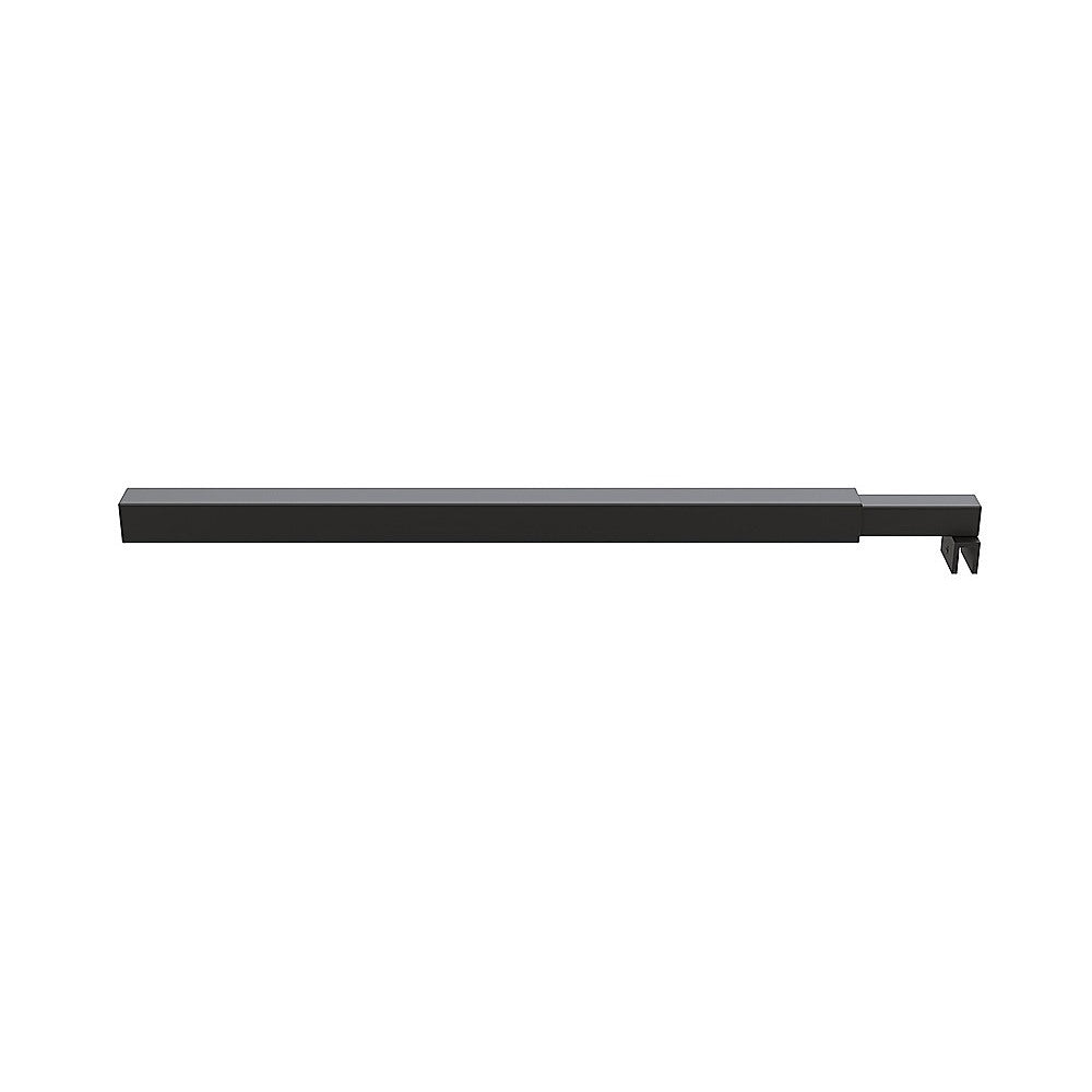 90x200cm Glass Shower Screen with Black U-brackets & Square Pole