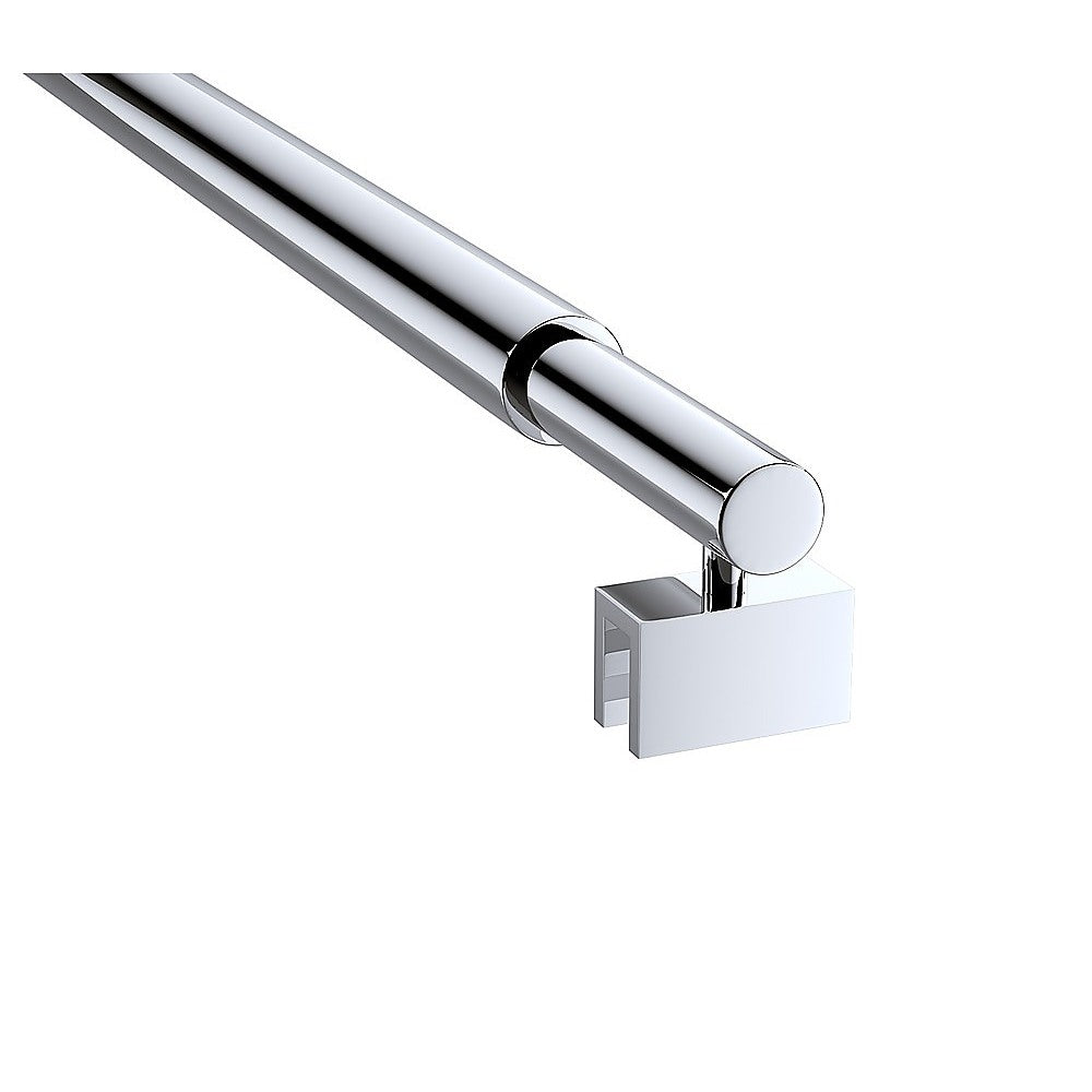 90x210cm Glass Shower Screen with Chrome U-brackets & Round Pole
