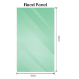 90x210cm Glass Shower Screen with Gold F-Brackets and Floor F-Bracket
