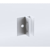 90x210cm Glass Shower Screen with White F-Brackets and Floor F-Bracket - Close-Up Angle