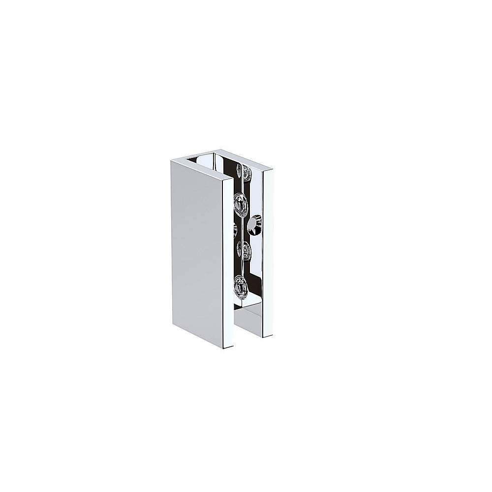 100x200cm Glass Shower Screen with Chrome U-brackets & Square Pole