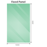 100x200cm Glass Shower Screen with Gunmetal F-Brackets and Floor F-Bracket