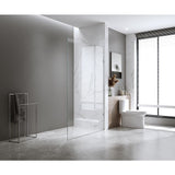 100x210cm Glass Shower Screen with Gold F-Brackets and Floor F-Bracket