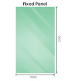 100x210cm Glass Shower Screen with Gold F-Brackets and Floor F-Bracket