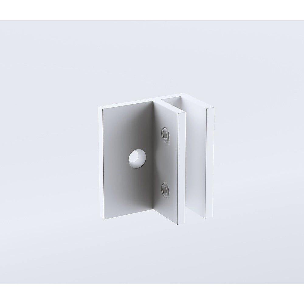 110x200cm Glass Shower Screen with White F-Brackets and Floor F-Bracket