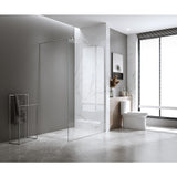 100x200cm Glass Shower Screen with Black Wall & Floor Channel - Side View