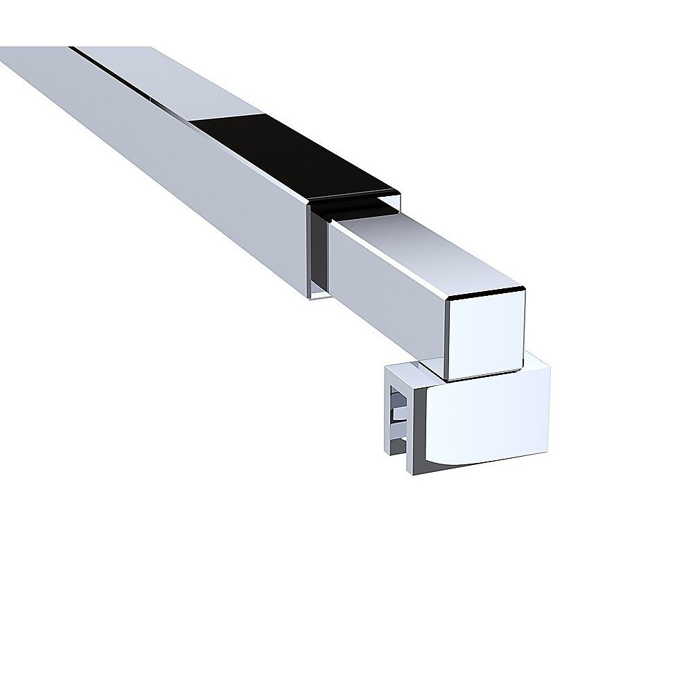 120x200cm Glass Shower Screen with Chrome Wall Channel & Square Pole  Sleek, Durable Bathroom Upgrade