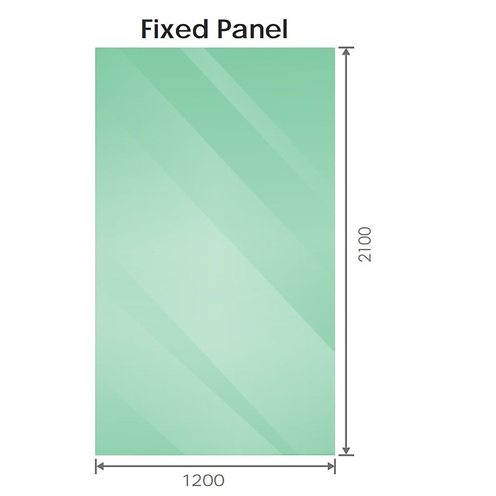 120x210cm Glass Shower Screen with Nickel Wall Channel & Round Pole Sleek, Durable Bathroom Upgrade