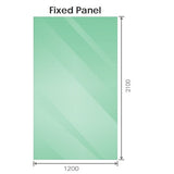 120x210cm Glass Shower Screen with Nickel Wall Channel & Round Pole Sleek, Durable Bathroom Upgrade