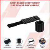 Wrist Bangles Body Weight 2lbs Fitness Gym Workout - Side View