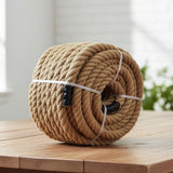 35m 100% Natural Jute Rope Twisted Decking Cord Garden Boating Sash Camping 32mm - Front View