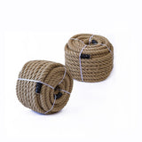 35m 100% Natural Jute Rope Twisted Decking Cord Garden Boating Sash Camping 32mm - Close-Up Angle