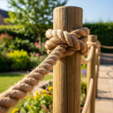 35m 100% Natural Jute Rope Twisted Decking Cord Garden Boating Sash Camping 32mm - Top-Down View