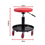 Rolling Shop Stool Mechanics Garage Stool Adjustable Work Seat Creeper - 45-Degree Angle