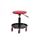 Rolling Shop Stool Mechanics Garage Stool Adjustable Work Seat Creeper - Front View