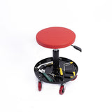 Rolling Shop Stool Mechanics Garage Stool Adjustable Work Seat Creeper - Side View