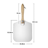 Pizza Peel Paddle w/ Foldable Handle for Baking Oven & Grill Aluminium - 45-Degree Angle