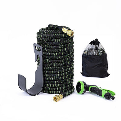 30m Heavy Duty Expandable Flexible Garden Hose with Water Spray Nozzle