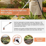 Garden Hose Lance Spray Long Reach 90cm Multi-Gun Hanging - Close-Up Angle