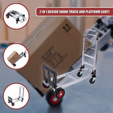 Hand Truck 2 in 1 Folding Dolly Cart 180kg Capacity Heavy Duty Aluminium - Low Angle