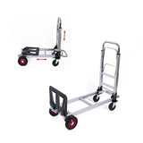 Hand Truck 2 in 1 Folding Dolly Cart 180kg Capacity Heavy Duty Aluminium - Rear View