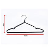 100x Metal Clothes Hangers Non Anti Slip Rubber Coated Wire Suit Coat Hanger - Close-Up Angle