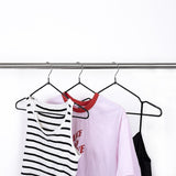 100x Metal Clothes Hangers Non Anti Slip Rubber Coated Wire Suit Coat Hanger - Side View
