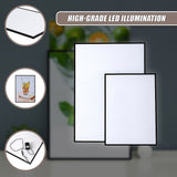 A2 LED Slim Advertising Lightbox Sign Wall-Mounted Poster Board Menu Frame - Close-Up Angle