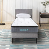 Single Euro Top Pocket Spring Mattress – Motion Isolation Comfort with CertiPUR-US® Certified Foam Layers - Front View