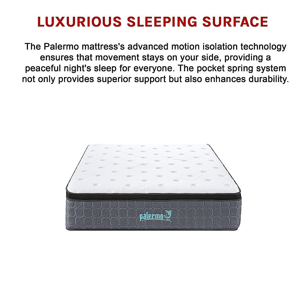 Mattress King Euro Top Pocket Spring Motion Isolation CertiPUR-US Certified