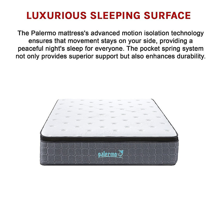 Double Euro Top Pocket Spring Mattress Motion Isolation Comfort with CertiPUR-US Certified Foam Layers