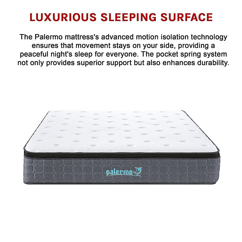 Mattress Double Euro Top Pocket Spring Motion Isolation CertiPUR-US Certified