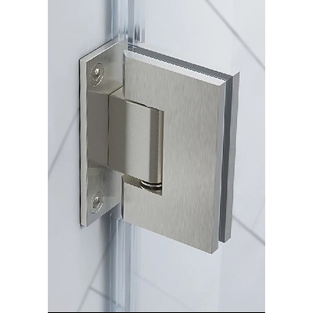 90 Degree Brass Glass Shower Door L-Hinge in Chrome