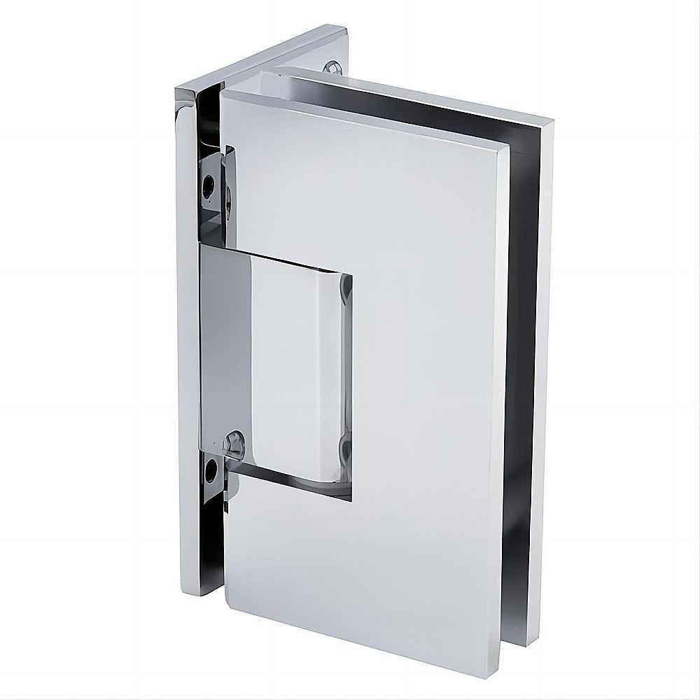 90 Degree Brass Glass Shower Door L-Hinge in Chrome