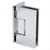 90 Degree Brass Glass Shower Door L-Hinge in Chrome