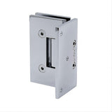 90 Degree Brass Glass Shower Door L-Hinge in Chrome - Top-Down View