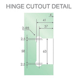 90 Degree Brass Glass Shower Door L-Hinge in Chrome