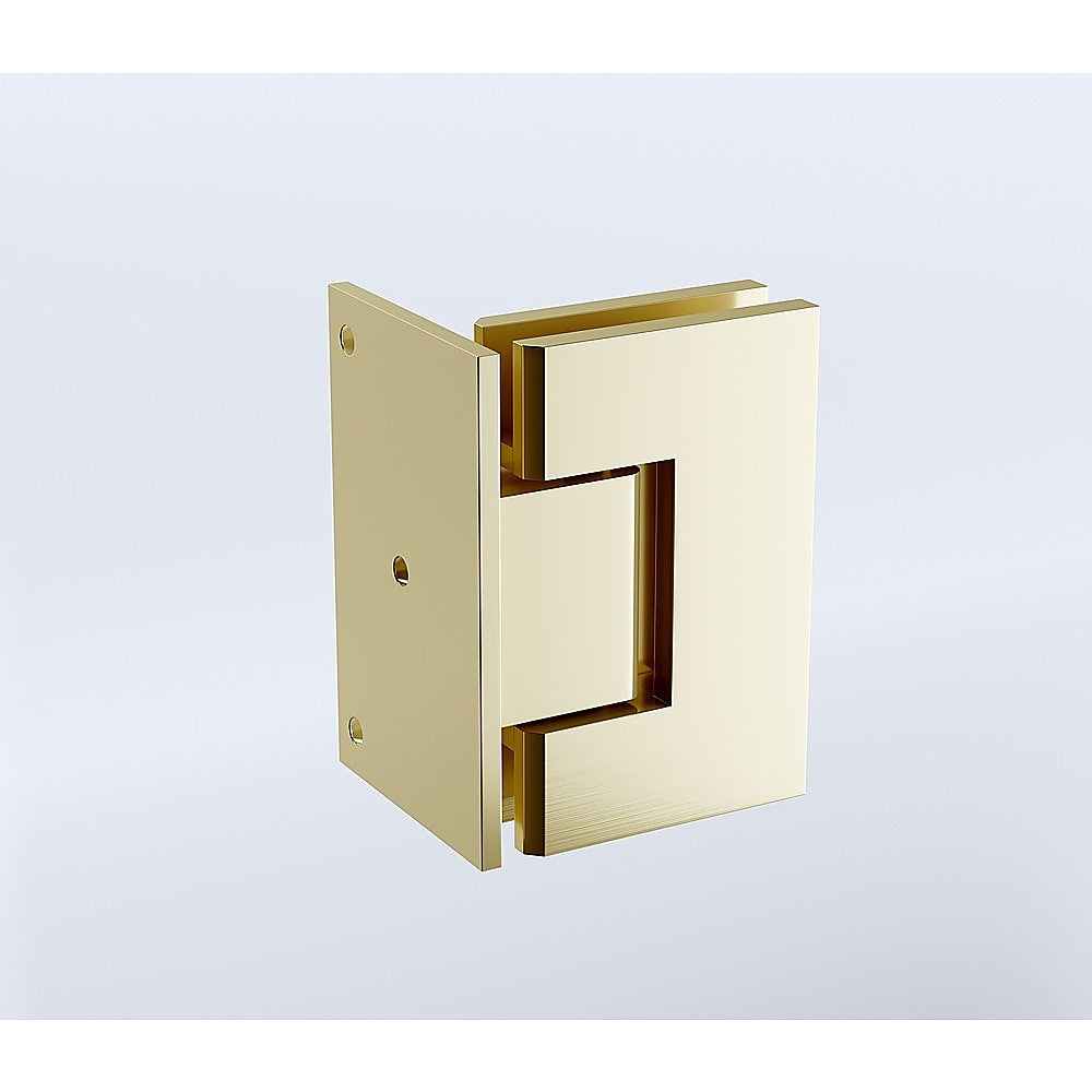 90° Brass Glass Shower Door L-Hinge in Gold