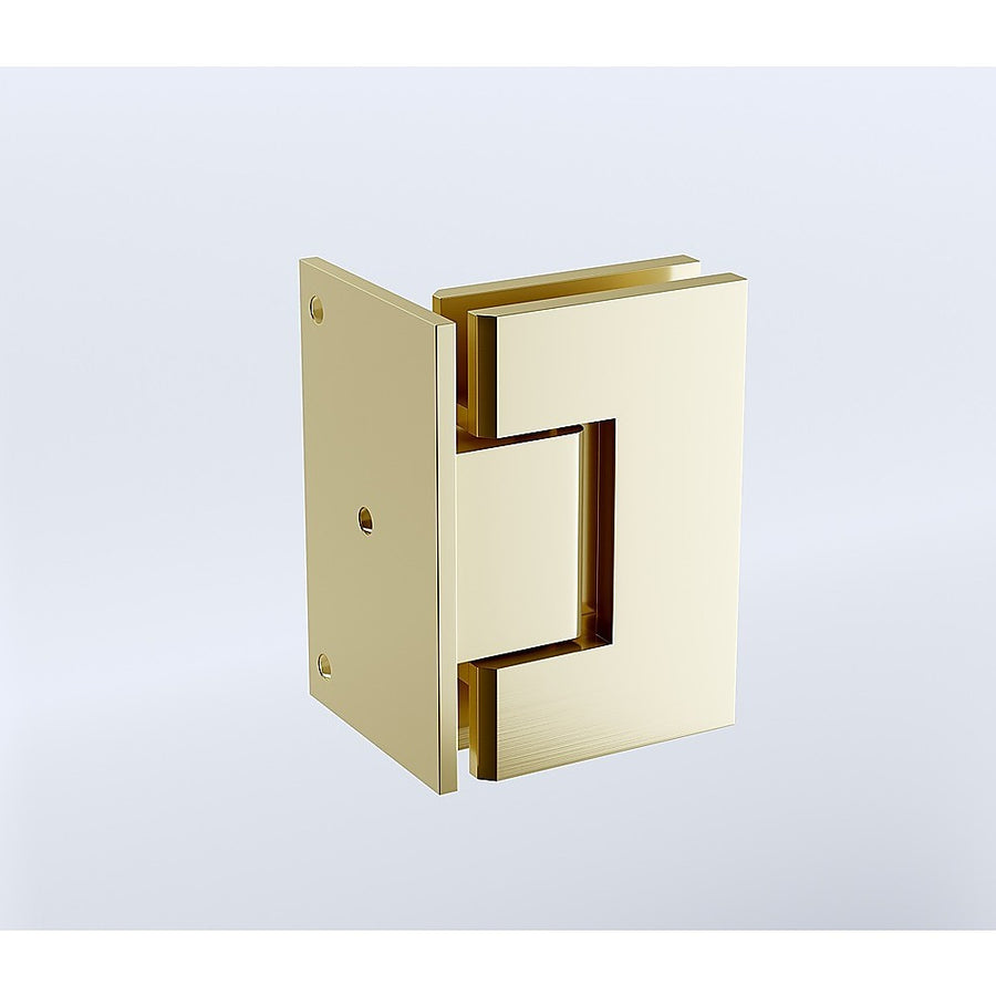 90 Degree Brass Glass Shower Door L-Hinge in Gold