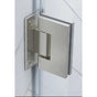 90 Degree Brass Glass Shower Door L-Hinge in Nickel