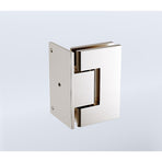90 Degree Brass Glass Shower Door L-Hinge in Nickel