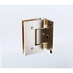 90 Degree Brass Glass Shower Door L-Hinge in Nickel