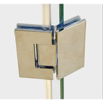 135 Degree Glass to Glass Brass Square Shower Hinge in Gold