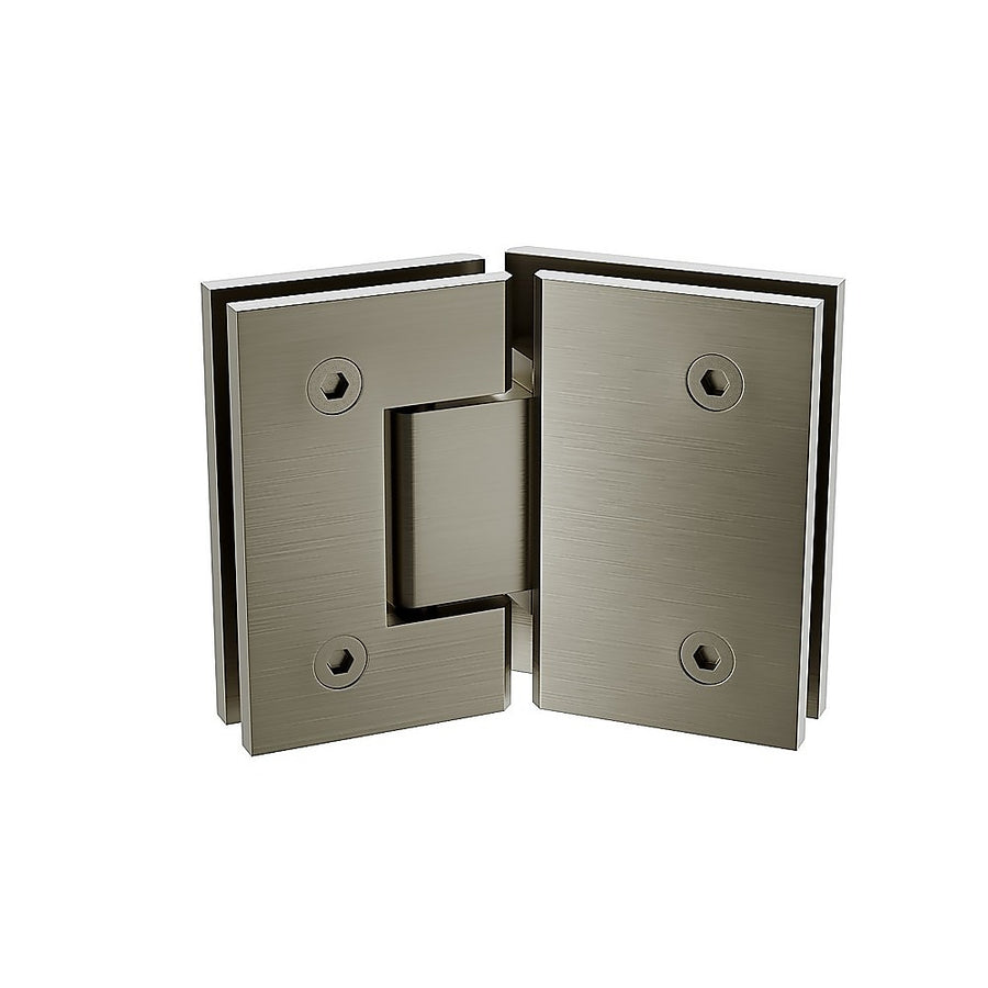 135 Degree Glass to Glass Brass Square Shower Hinge in Gunmetal