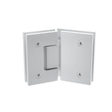 135° Glass-to-Glass Stainless steel Square Shower Hinge in White - Front View