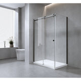Hardware Accessories for Frameless Glass Sliding Door Shower Screen in Black - Front View