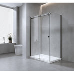 Frameless Glass Sliding Shower Door Hardware Rail Set Nickel