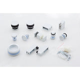 Hardware Accessories for Frameless Glass Sliding Door Shower Screen in White - Front View