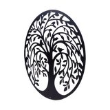 60cm Tree of Life & Birds Round Metal Wall Garden Art Sculpture - Top-Down View